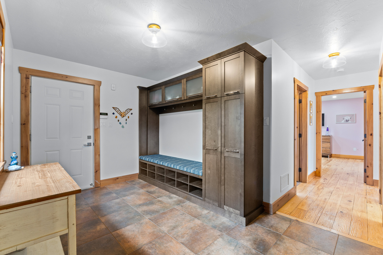 Open staircase leading to the loft