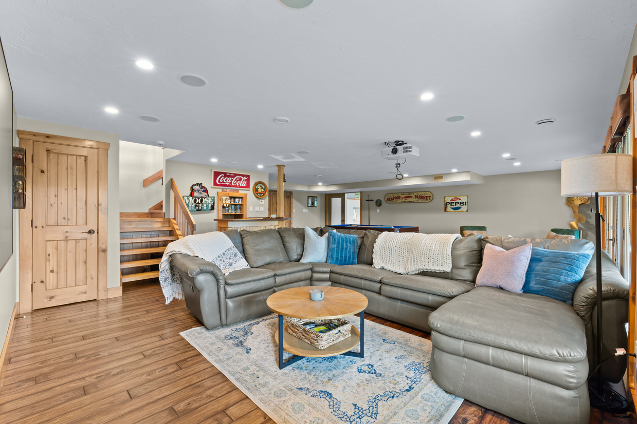 Home theater on the lower level